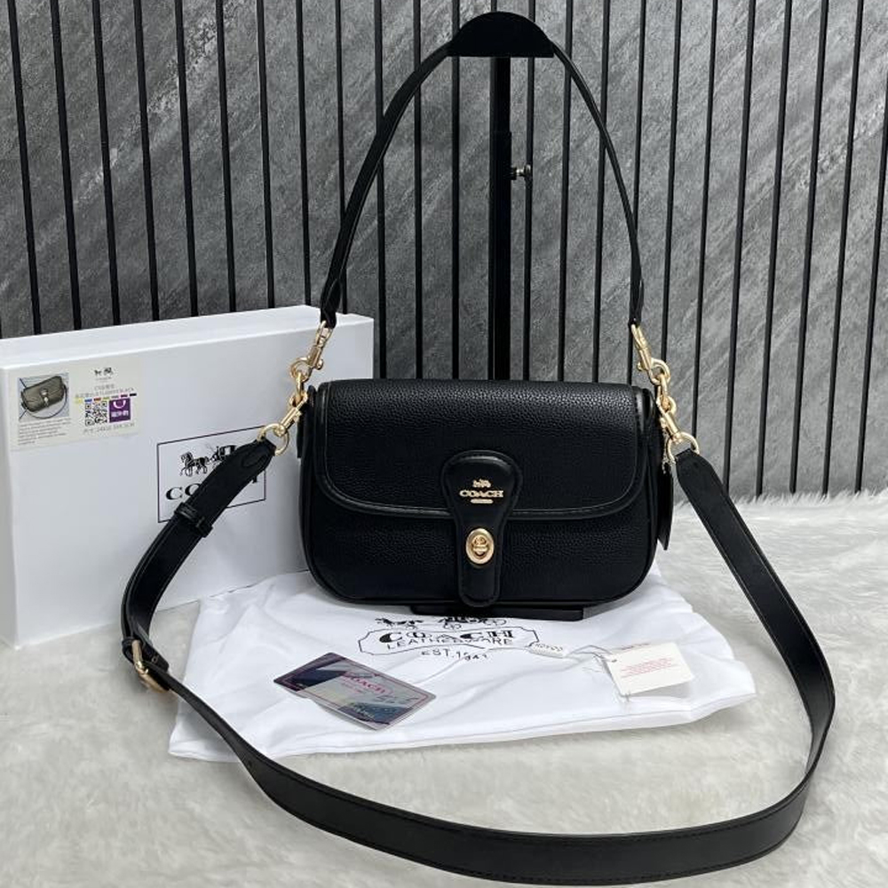 7 Coach Turnlock Hadley Black Shoulder Crossbody Bag With OriginalBox