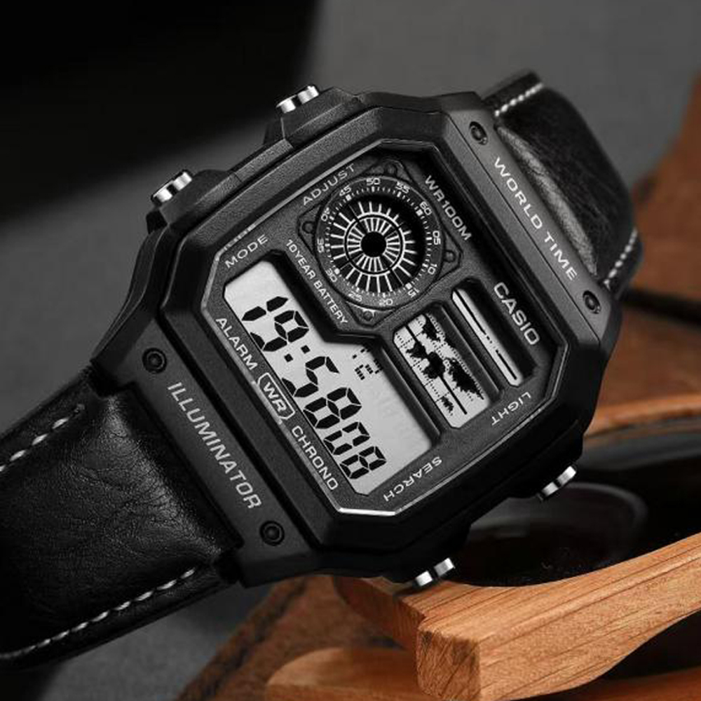 Casio AE-1200 illuminator - J1228 | Durable LED-Lit Digital Watch