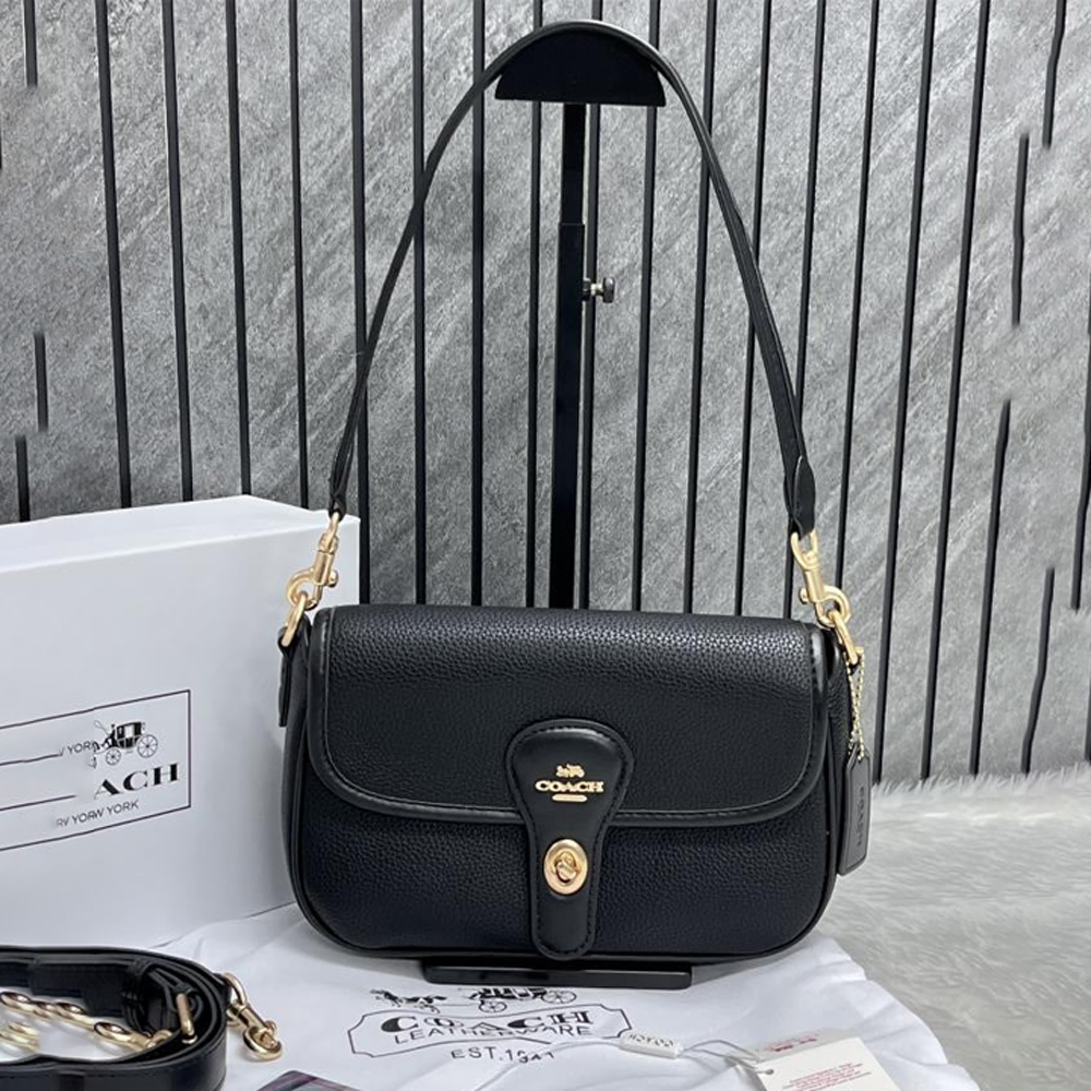 7 Coach Turnlock Hadley Black Shoulder Crossbody Bag With OriginalBox