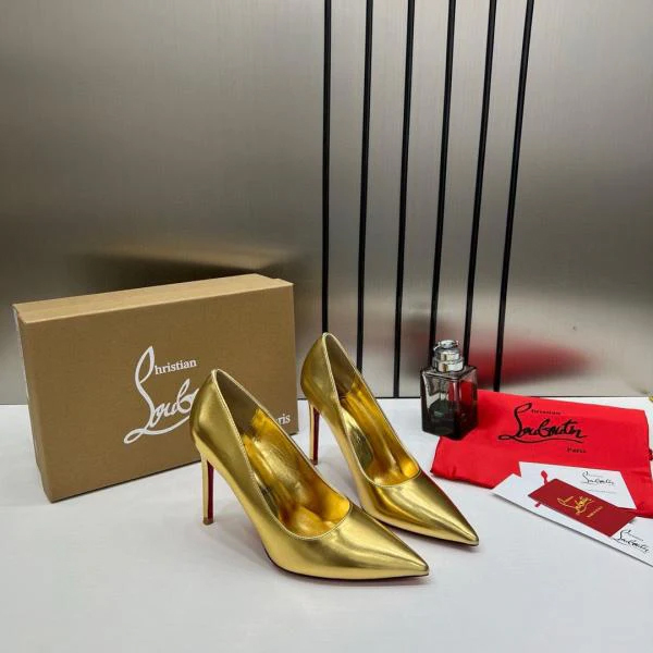 Christian Louboutin Miss Iriza 10 Silver Z Heels Patent With Box Dust Cover W53 Silver