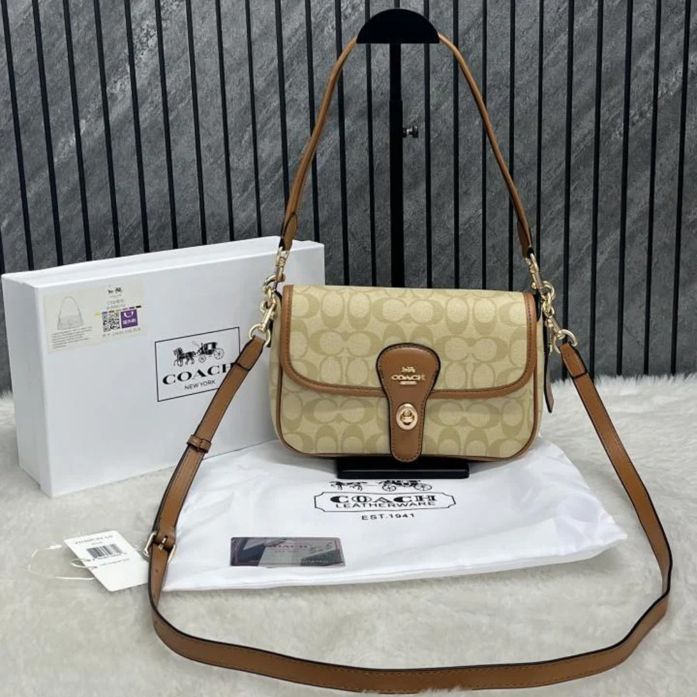 10 Coach Turnlock Hadley Brown Shoulder