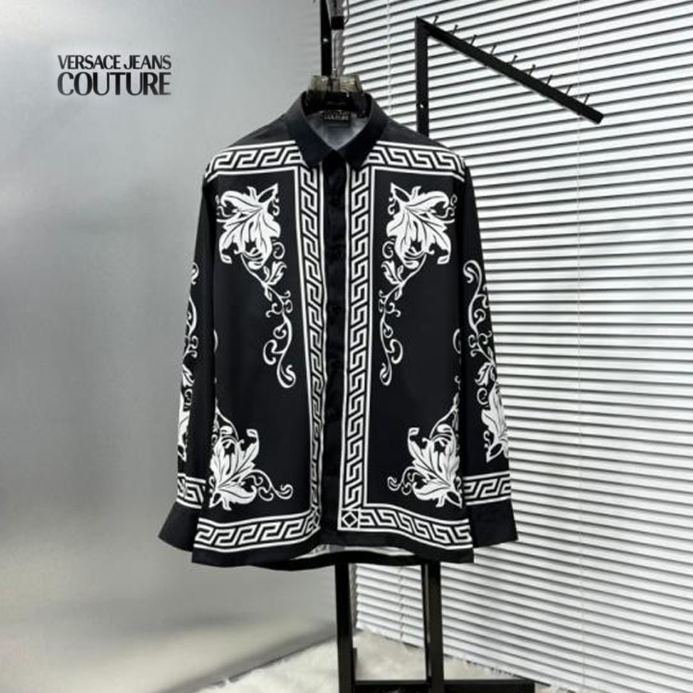 VERSACE BLACK BANDANA FULL PRINTED SHIRT