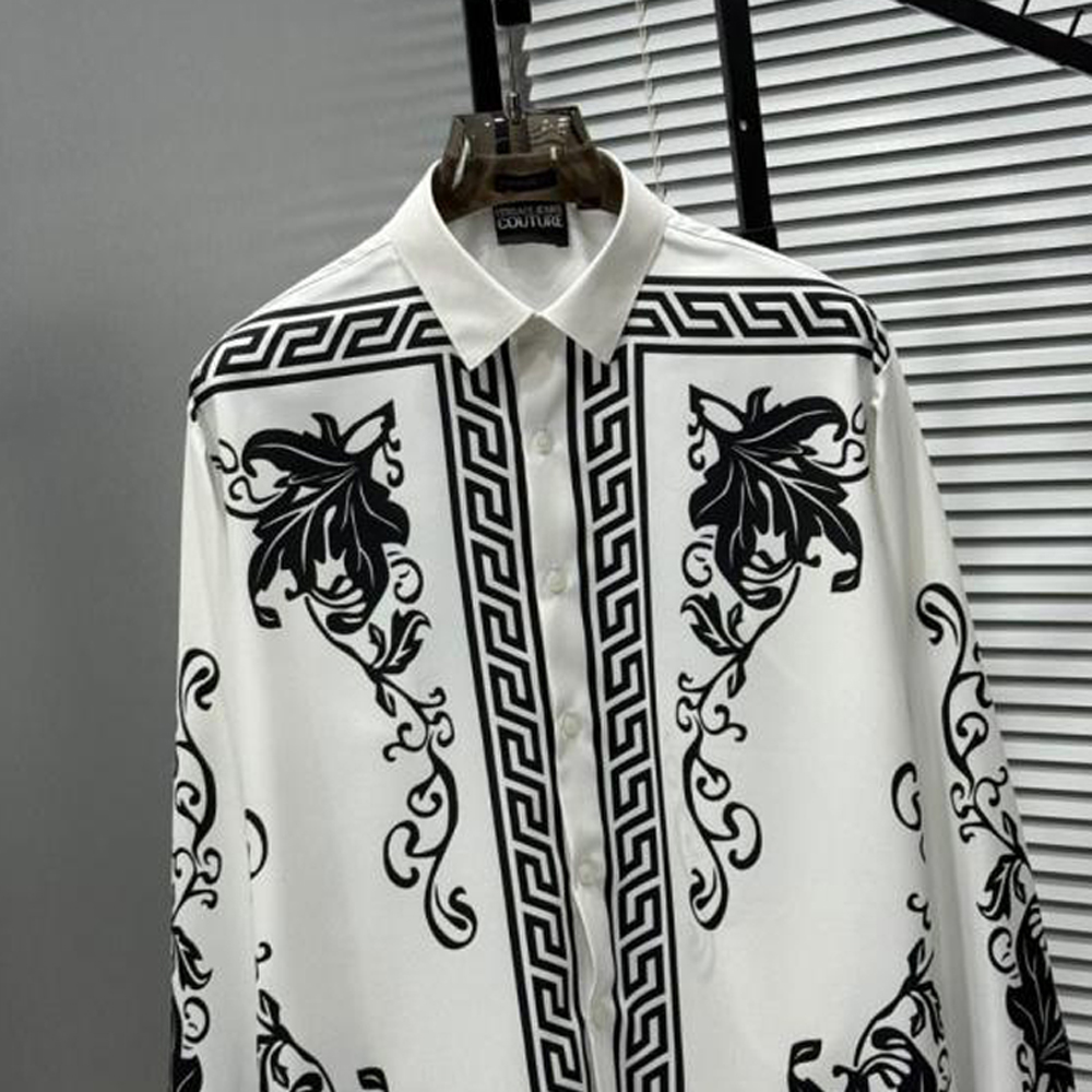 VERSACE BANDANA WHITE PRINTED FULL SLEEVES WITH BOX