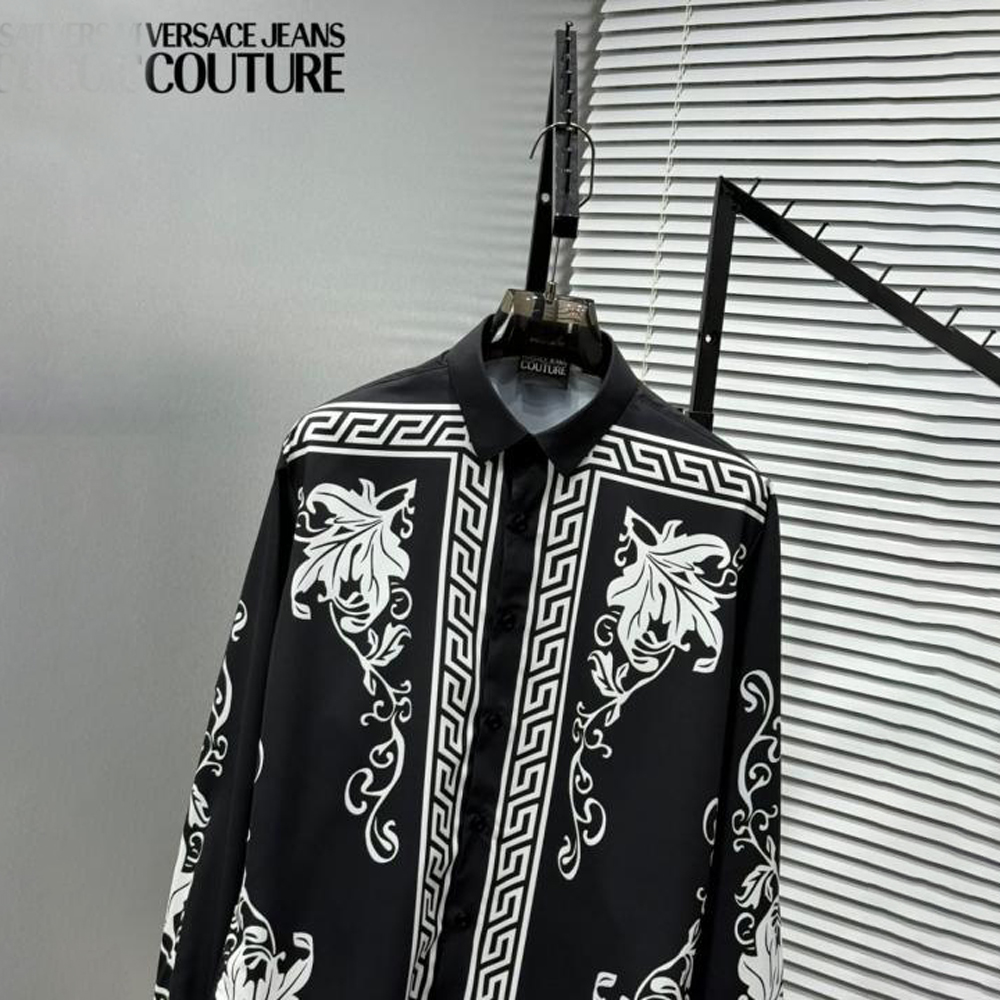 VERSACE BLACK BANDANA FULL PRINTED SHIRT
