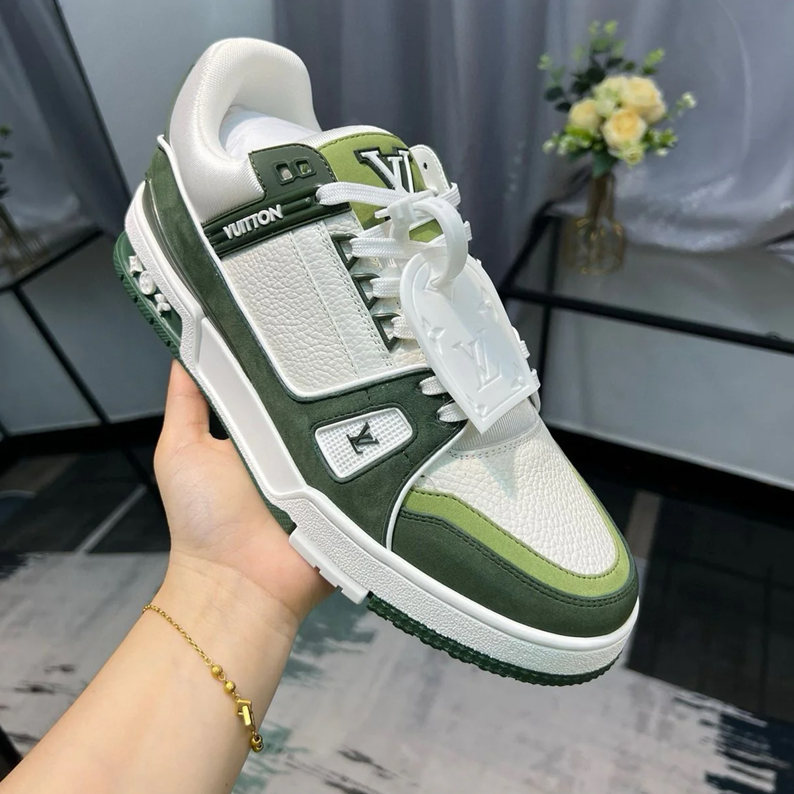 Louis Vuitton Trainer Olive Green