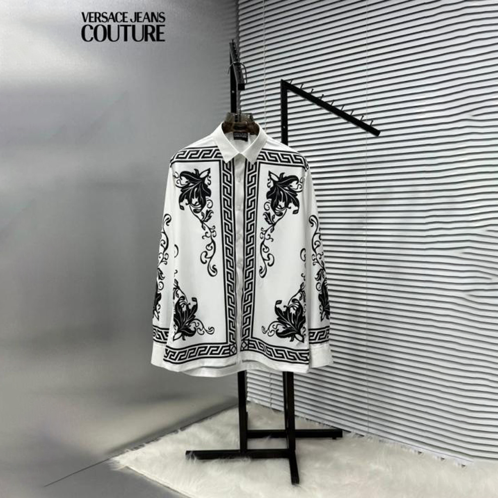 VERSACE BANDANA WHITE PRINTED FULL SLEEVES WITH BOX