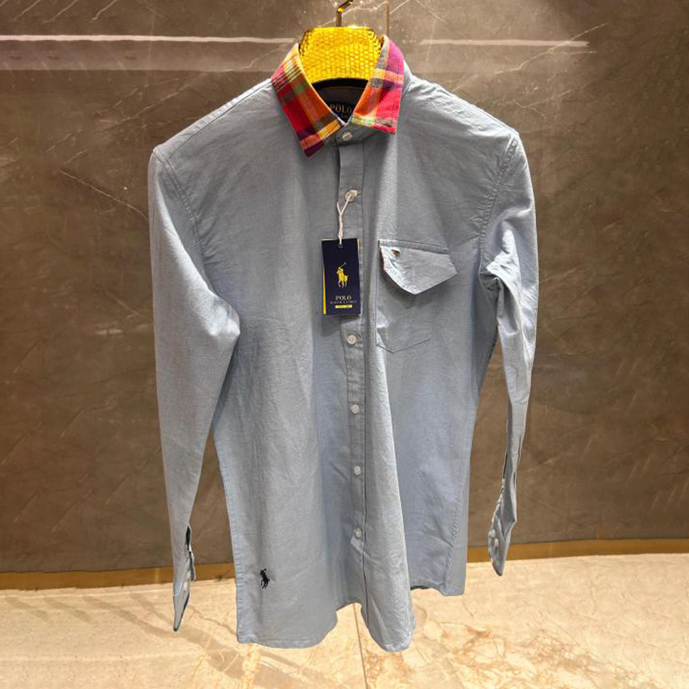 RALPH LAUREN POLO SKY BLUE PREMIUM COLLAR WORK SHIRT