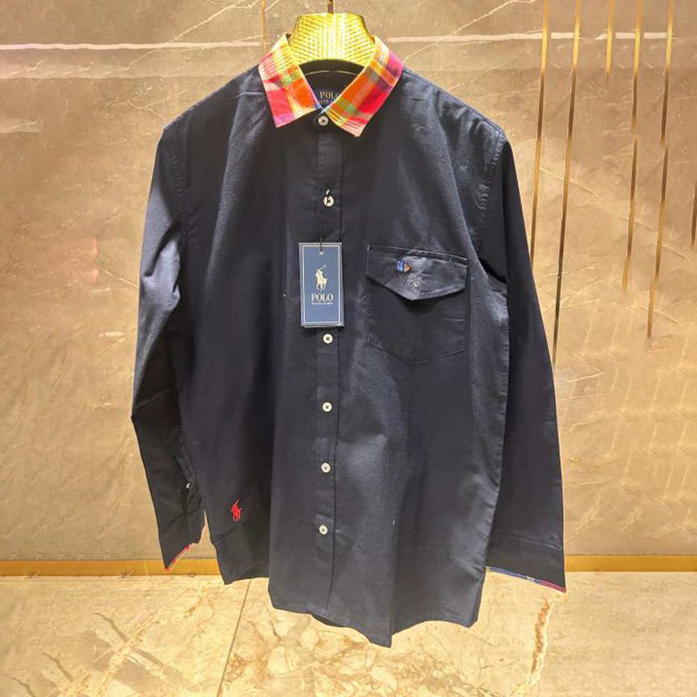 RALPH LAUREN POLO BLUE PREMIUM COLLAR WORK SHIRT