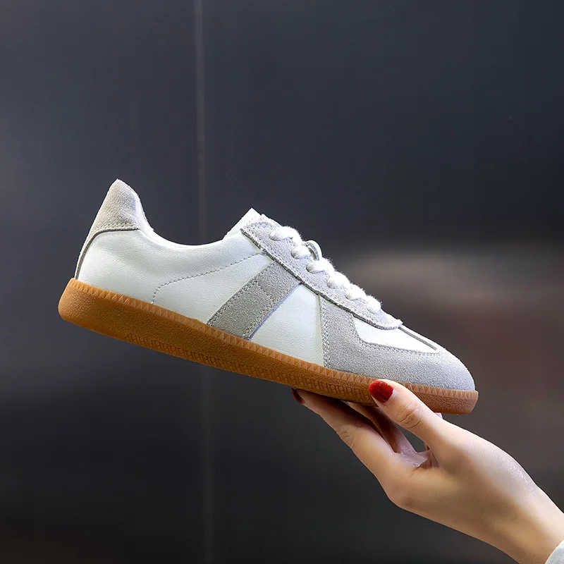 AIYUQI Women's Sneakers 2025 New Genuine Leather Ladies Moral Training Shoes Casual Spring Flat Shoes Women